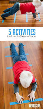5 Different Activities For 6 Lines Of Tape Gross Motor Activities Preschool Activities Gross Motor