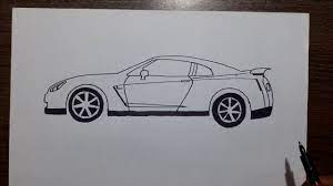 Lukisan potret by sq art. Drawing A Nissan Gt R Youtube