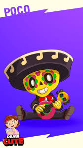 He is member of tribe gaming. How To Draw Poco Super Easy With Coloring Page Brawl Stars Draw It Cute Brawl Brawlstars Draw Howto Howtodraw Color Colorin Brawl Battle Star Stars