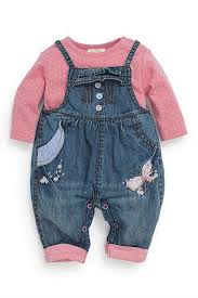 Next Denim Butterfly Dungarees And Bodysuit Two Piece Set Shop Kids Clothes Kids Fashion Online Kids Clothes