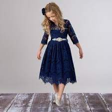Flower Girl Dress Navy Blue Lace Dress Bohemian Flower Girl Dresses Rustic Flower Girl Dress Country Flower Girl Flower Girl Dresses Flower Girl Dresses Navy Flower Girl Dress Lace Lace Blue