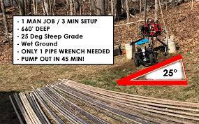 Replacing a 17m (56ft), 1,25inch (45mm od) underground steel gas supply pipe. Well Pump Puller Well Pipe Picker Pump Hoist Hoist Truck