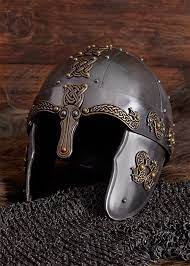 This Norse Dragon Helmet Corresponds To A Typical Nasal Helmet And Is Decorated With Brass Coloured Ornaments Suitable For Larp And Fantasy Helmet Norse Larp