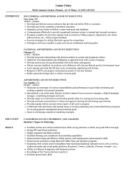 Advertising Account Executive Resume Samples Velvet Jobs