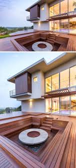 Modern Hilltop Home Is An Entertainer S Dream Sunken Fire Pits Indoor Swimming Pools Indoor Fire Pit