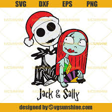 Download Jack And Sally Svg Nightmare Before Christmas Svg Jack Skellington Santa Hat Svg Png Dxf Eps Svgsunshine