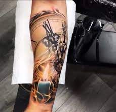 Candle Clock Forearm Tattoo Candle Tattoo Smoke Tattoo Tattoos