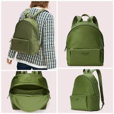 Kate Spade Olive The Nylon City Pack Large Backpack Shopee Malaysia