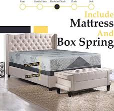 Nutan 10 Inch Meduim Plush Tight Top Memory Foam Gel Faom Fully Assembled Mattress And 8 Inch Wood Box Spring In 2020 Mattress King Bedroom Furniture Quality Mattress