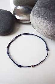 Bracelet Bleu Marine 1 Perle Ronde Argent Massif Bijou Etsy Ankle Jewelry Blue Bracelet Diy Bracelets Easy
