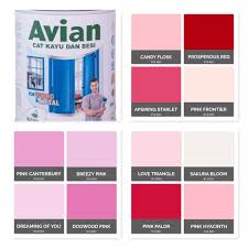 Katalog warna cat avian dapat digunakan untuk semua produk mulai dari cat besi, tembok, kayu, genteng dan lain sebagainya. Pengiriman Khusus Pulau Jawa Avian Cat Kayu Dan Besi Cat Avian Tinting Warna Pink Red Kode R 0 9l Lazada Indonesia