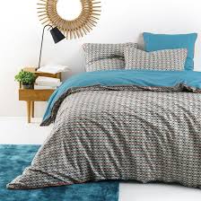 Housse De Couette Imprimee Kalei La Redoute Interieurs Housse De Couette Housses Couette Bleue