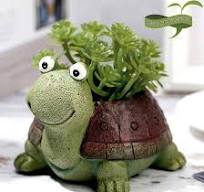 Pots de fleurs – Pot de fleurs amusant en forme de tortue – Pot de fleurs  amusant en résine pour plantes grasses, bonsaï pour la maison, le bureau,  le ...