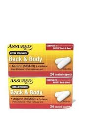 If you have an allergy to aspirin, caffeine or any other part of bayer back & body pain extra strength (aspirin and caffeine tablets). 2 Assured Extra Strength Back And Body W Aspirin Caffeine 24 Caplets Lot 2 Aspirin Covergirl Clean Matte Body Aspirin