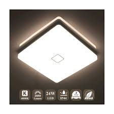 (27) — write a review. Airand 24w Led Flush Mount Ceiling Light 4000k 12 6 Inch Square Led Ceiling Lamp Fixture For Kitchen Hallway Bathroom Stairwell 2050 Lumens 80ra Waterproof Ip44 Ceiling Lights Bright White Buy Online In