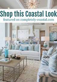 Chic Coastal Living Room In White Aqua Gray Shop The Look Living Room Color Schemes Living Room Color Living Room Colors