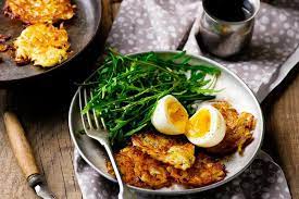 Eggs With Potato Rosti And Rocket Recipe Rocket Recipes Best Brunch Recipes Healthy Cooking