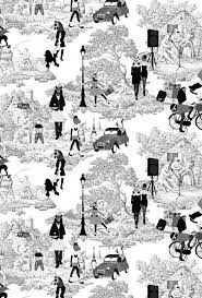 Designer fabrics including silk, linen, wool, and velvet. Emily Forgot Modern Touch To A Traditional Toile De Jouy Fabric Toile Pattern Toile Wallpaper Toile Fabric