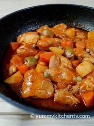 Drain water, reduce heat, and pour in a fresh gallon of water. Chicken Afritada Yummy Kitchen