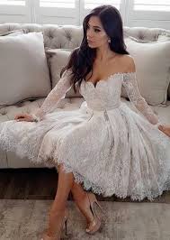 Spitze brautkleider günstige spitze hochzeitskleider online. Modern Weisse Brautkleider Kurz A Linie Knielange Hochzeitskleider Mit Armel Brautkleider Kurz Brautkleider Brautkleider Abiballkleider Abendkleider Babyonlinedress De