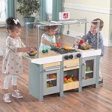 Free shipping for many products! Step2 Uptown Urban Wood Play Kitchen Island With 10 Piece Accessory Play Set Walmart Com Walmart Com