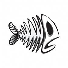 Fish Bones Skull Skeleton Cartoon 05928 Fish Bone Tattoo Fish Bone Print Vinyl Stickers