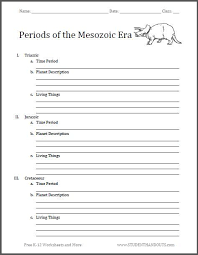 Periods Of The Mesozoic Era Blank Outline Students Learn About A Favorite Topic Dinosaurs By Completing This Common Teaching Homeschool Outline Worksheets