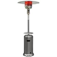 Using a radiant heating element and a dome or shield mechanism, propane patio a patio heater can allow you to enjoy your outdoor living space longer. Hanover 48000 Btu Stainless Steel Floorstanding Liquid Propane Patio Heater In The Gas Patio Heaters Department At Lowes Com