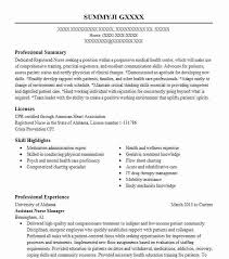 Assistant Nurse Manager Resume Example University Of Alabama