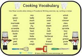 List of useful kitchen verbs in english with pictures and examples. Cooking Vocabulary Word Mat Seomra Ranga