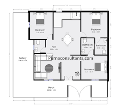 1500 sq ft 1 story 3 bed. 3 Bedroom House Plans In Indian Style Purna Consultants