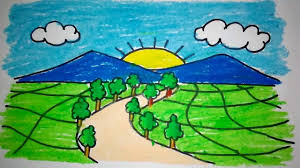Dan berikut adalah versi animasinya yang tidak kalah indah. Cara Membuat Gambar Pemandangan Yang Indah Lukisan Pemandangan Gambar