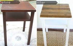 diy old side table renovation with reclaimed wood shelterness side table makeover diy side table furniture diy