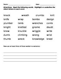 Silent Letter Worksheet Letter Worksheets Reading Words Lettering