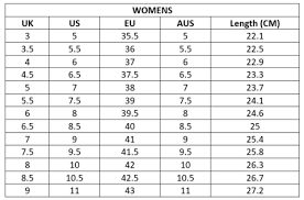 Size Chart Clarks Official Store Malaysia