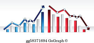 Eps Vector Up And Down Financial Chart Stock Clipart