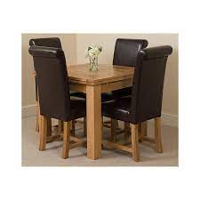 One table and four chairs in one set. Richmond Oak Dining Set 90 150cm 4 Brown Chairs