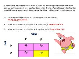Punnett square worksheet 640 629 multiple alleles practice. Genetics With Spongebob Learning How To Use Punnett Squares Middle School Science Blog