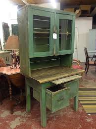Early 1800s Antique Milk Paint Green Primitive All Original Cupboard Cabinet Primitive Cabinets Primitive Furniture Hoosier Cabinets