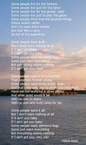 refrain some people want it all but i don't want nothing at all if it ain't you baby if i ain't got you baby some people want diamond rings some just want other lyrics. Pin By Isabel Martinez On Love Lost Alicia Keys Lyrics Great Song Lyrics Lyrics