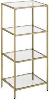 Check spelling or type a new query. Buy Vasagle Bathroom Storage Shelf Tempered Glass Storage Rack 4 Tier Display Shelf Sturdy Easy To Assemble For Living Room Bathroom Office Golden Ulgt28g Online In Kazakhstan B083zcr7n8