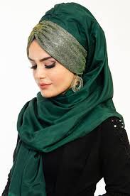Aise Tesettur Zumrut Buzgulu Bandana Pratik Simli Sal Sal Kadin Elbiseleri Guzel Turban