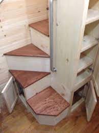 Tinyhousedarling Spiral Staircase From Bear Caffeinatedtinyhouseblog Diy Tiny House Tiny House Stairs Tiny House Storage