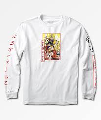 Black And White Long Sleeve T Shirt Primitive X Dragon Ball Z Super Saiyan Goku White Long Sleeve T Shirt Zumiez Black Shirt Outfits Shirts Long Sleeve