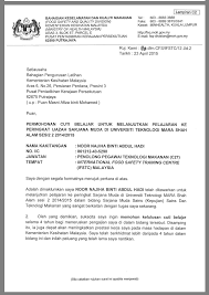 Anda sebenarnya dah penat dan letih. Download Surat Permohonan Cuti Tanpa Gaji Urusan Peribadi Vrasmi