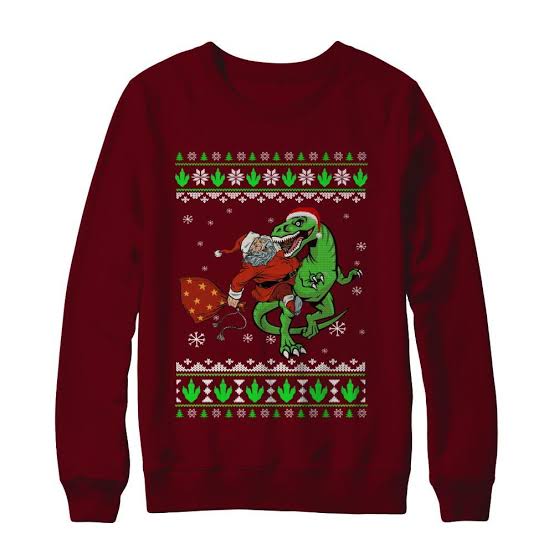 Resultado de imagen para christmas sweater t rex"