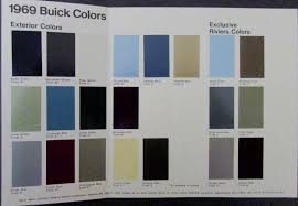 1969 buick colors sales brochure leaflet with paint chips