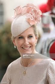 CountessOfWessex wore to the #PlatinumJubilee Service of Thanksgiving NEW Suzannah  rose gold 'Alessia' dress, Jane Taylor hat (based