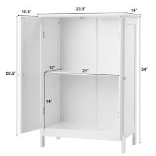 White storage cabinets come in a variety of sizes and silhouettes, allowing you to find one that suits your space. Bathroom Floor Storage Cabinet Double Door Kitchen Cupboard Shoe Cabinet White Bath Caddies Storage Home Garden Pumpenscout De