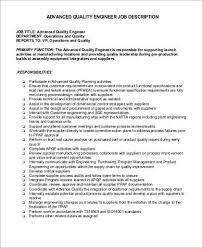 Free 9+ Quality Engineer Job Description Templates In Ms Word | Pdf